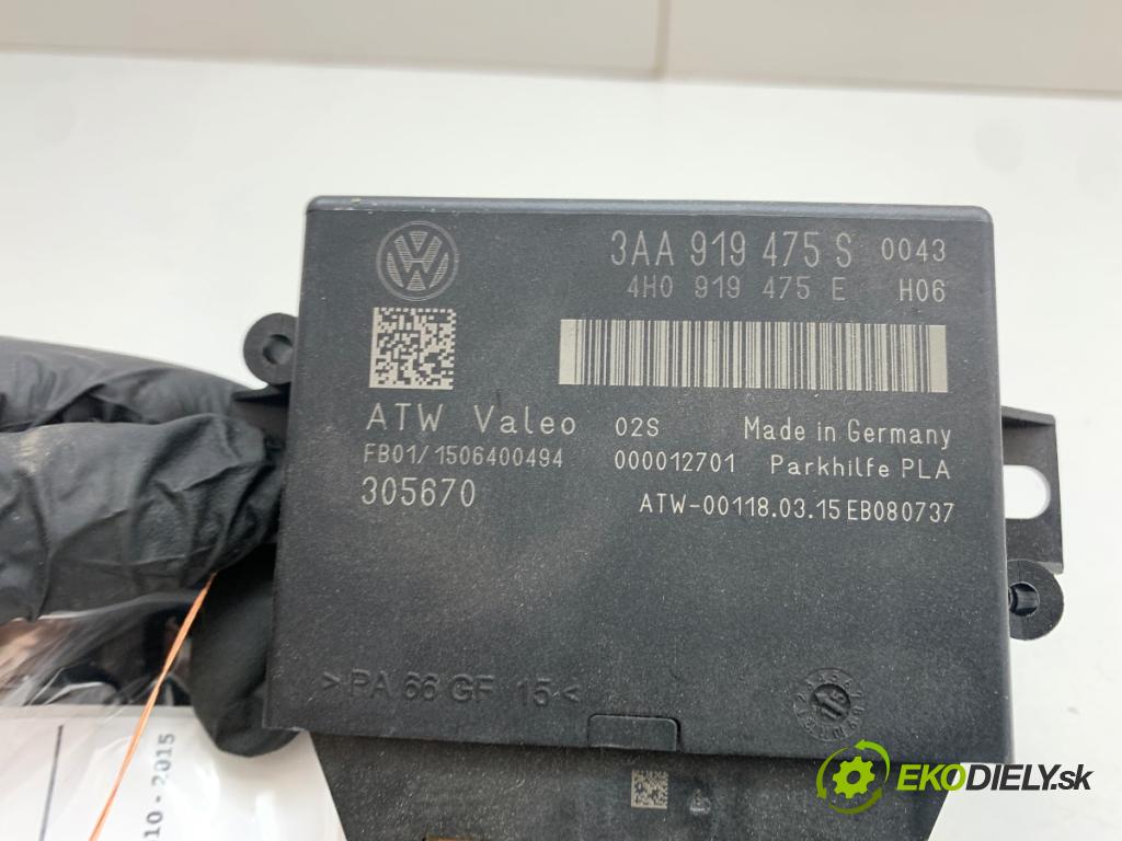 VW TOURAN nadwozie wielkoprzestrzenne (MPV) 2015 130 kW 2.0 TDI 1968 Modul PDC 3AA919475S (Riadiaca jednotka ostatné)