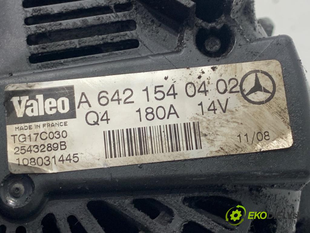 MERCEDES-BENZ W251 nadwozie wielkoprzestrzenne (MPV) 2008 165 kW R 320 CDI 4-matic (251.022, 251.122) 2987 Alternátor A6421540402 (Alternátor)