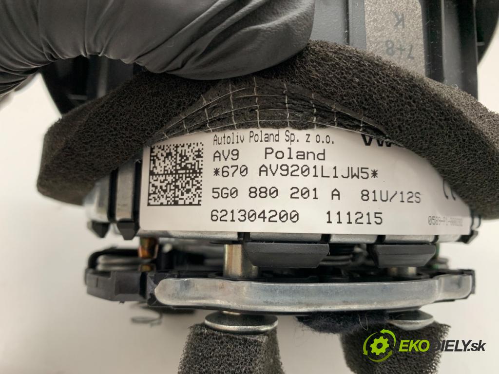 VW GOLF VII Kombi 2016 81 kW 1.6 TDI 1598 AirBag volantu 5G0880201A (Airbag)