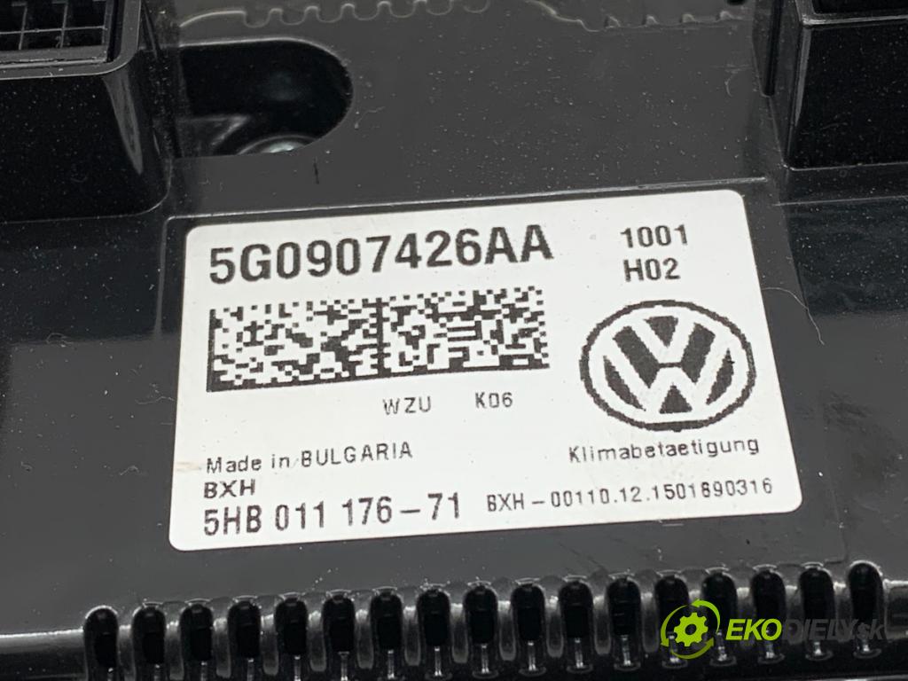 VW GOLF VII Kombi 2016 81 kW 1.6 TDI 1598 Panel ovládania kúrenia 5G0907426AA (Prepínacie páčky pod volantom)