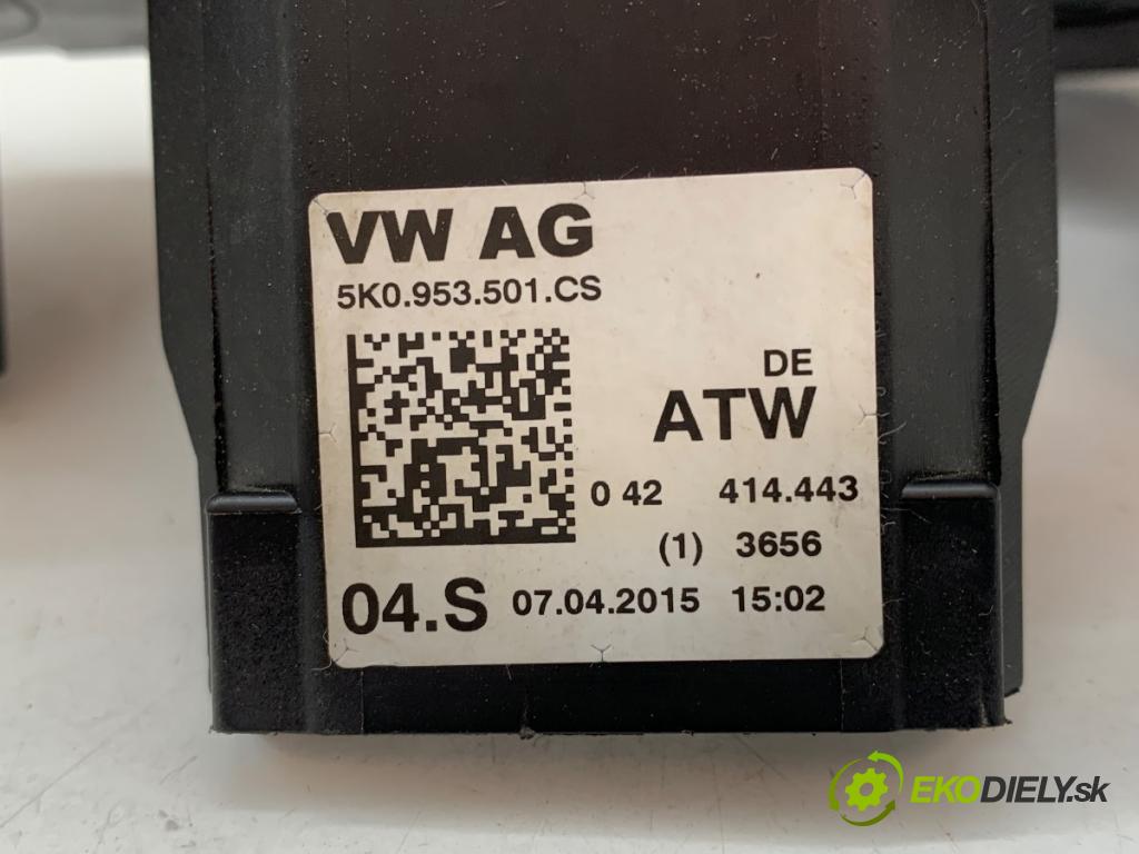 VW TOURAN nadwozie wielkoprzestrzenne (MPV) 2015 130 kW 2.0 TDI 1968 Prepínač kombinovaný 5K0953501CS (Prepínacie páčky pod volantom)