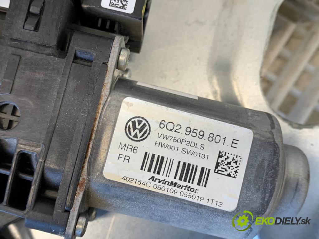 VW TRANSPORTER T5 Autobus 2009 96 kW 2.5 TDI 2461 mechanismus okna pravý přední část 6Q2959801E