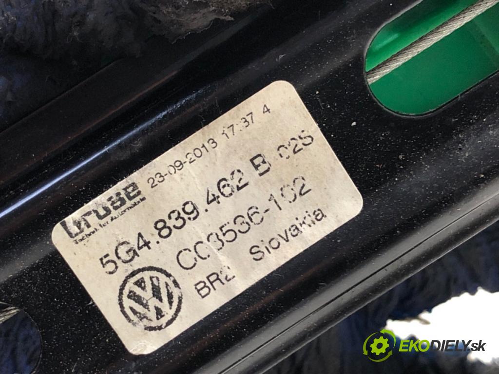 VW GOLF VII liftback 2013 110 kW 2.0 TDI 1968 Mechanizmus okna pravy zad 5G4839462B