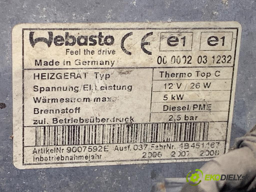 VW TRANSPORTER T5 Autobus 2009 96 kW 2.5 TDI 2461 Webasto 7H0815071E (Webasto (nezávislé kúrenie))