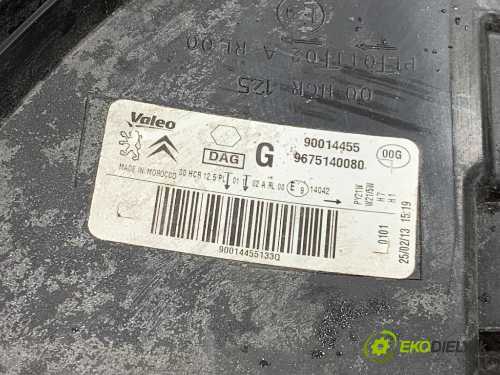 CITROEN C-ELYSEE sedan 2013 85 kW 1.6 VTi 115 1587 Svetlomet ľavy predný 9675140080