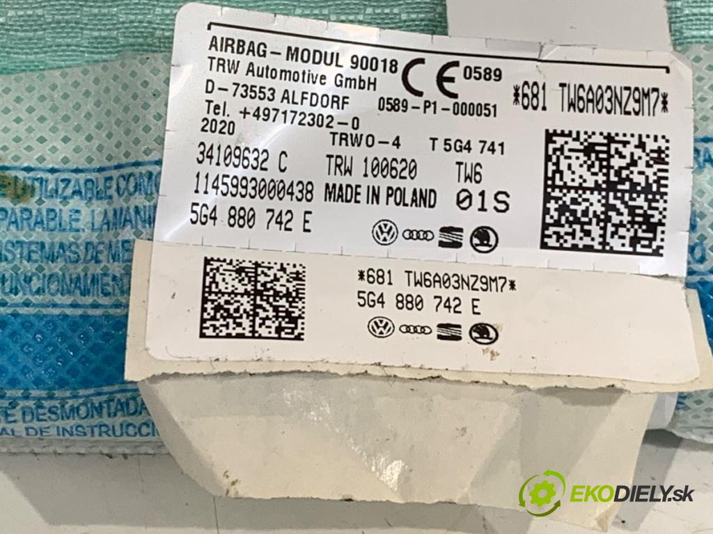 VW GOLF VII Kombi 2020 85 kW 1.6 TDI 1598 Stropný pravy 5G4880742E