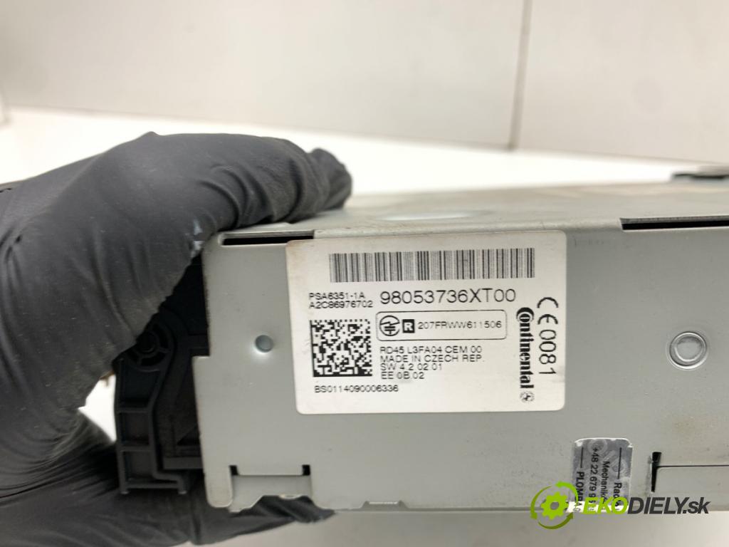 CITROEN BERLINGO II Nadwozie pełne/minivan 2014 68 kW 1.6 HDi 90 1560 RADIO 98053736XT (Audio zariadenie)