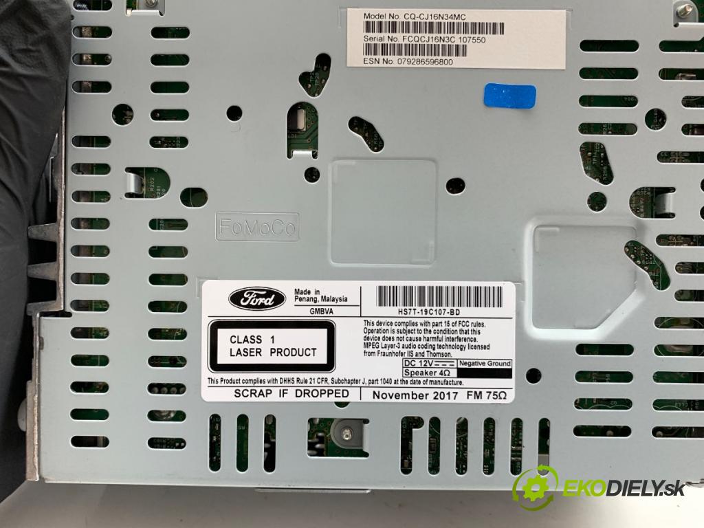 FORD MONDEO MK5 sedan 2018 138 kW 2.0 Hybrid 1999 RADIO HS7T-19C107-BD (Audio zariadenie)