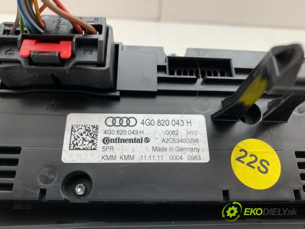 AUDI A6 C7 sedan 2011 180 kW 3.0 TDI quattro 2967 Panel ovládaní topení 4G0820043H (Páčky pod volantem)