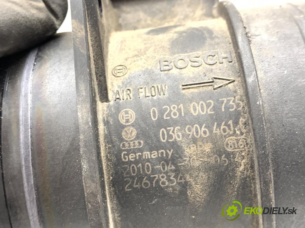 VW PASSAT B6 sedan 2010 103 kW 2.0 TDI 16V 1968 váha vzduchu 0281002735 (Snímač hmotnosti vzduchu)