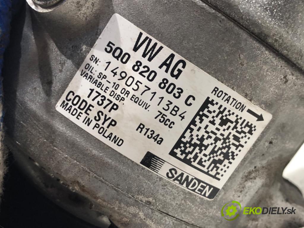 SKODA OCTAVIA III liftback 2013 132 kW 1.8 TSI 1798 Kompresor klimatizácie 5Q0820803C (Kompresor klimatizácie)