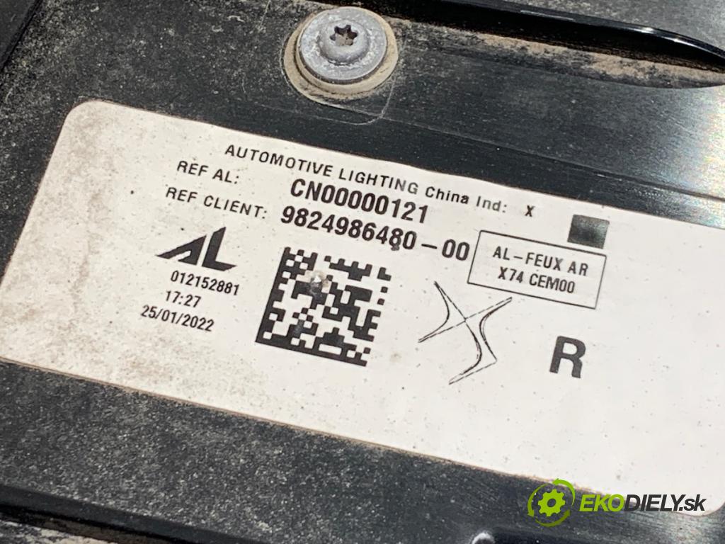 DS DS 7 SUV 2022 133 kW PureTech 180 (J45GFU) 1598 Svetlo pravy zad 9824986480