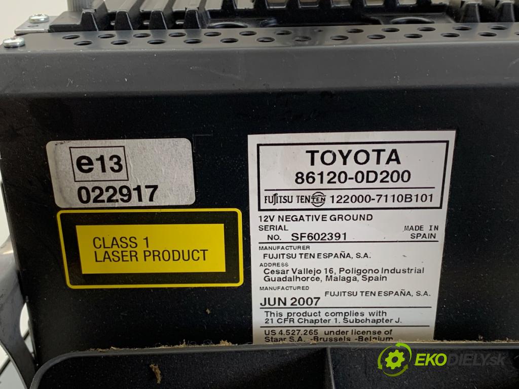 TOYOTA YARIS II liftback 2007 64 kW 1.3 VVT-i (SCP90_) 1298 RADIO 86120-0D200 (Audio zariadenie)