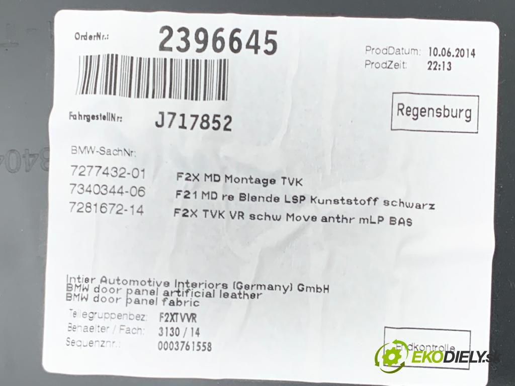 BMW F21 liftback 2014 75 kW 114 i 1598 čalúnenie Dvere pravy predný