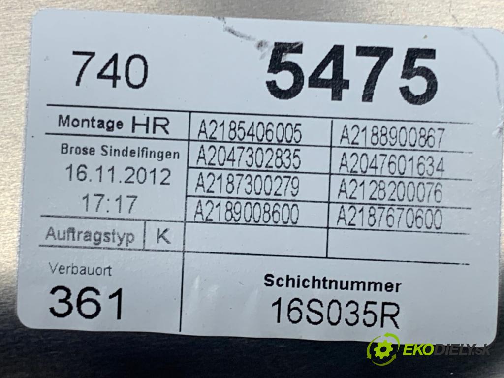 MERCEDES-BENZ W218 Kombi 2013 195 kW CLS 350 CDI / d 4-matic (218.993) 2987 Mechanizmus okna pravy zad