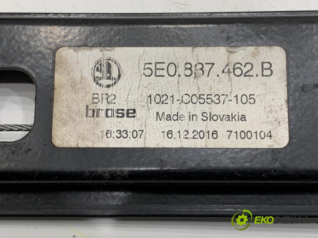 SKODA OCTAVIA III Kombi 2017 81 kW 1.6 TDI 1598 Mechanizmus okna pravy predný 5E0837462B