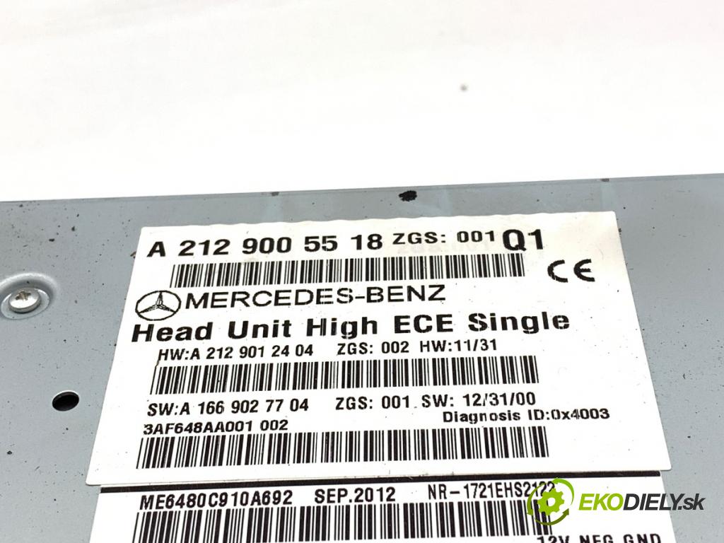 MERCEDES-BENZ W218 Kombi 2013 195 kW CLS 350 CDI / d 4-matic (218.993) 2987 RADIO A2129005518 (Audio zariadenie)