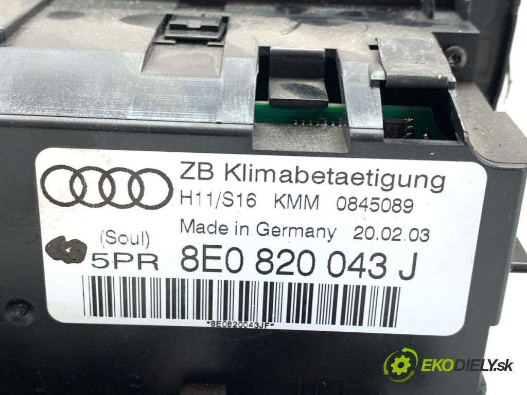 AUDI A4 B6 Kombi 2003 96 kW 2.0 1984 Panel ovládania kúrenia 8E0820043J (Prepínacie páčky pod volantom)