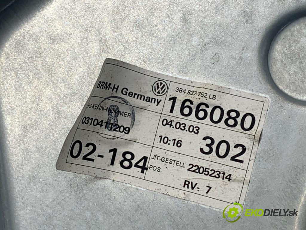VW PASSAT B5 FL Kombi 2003 74 kW 1.9 TDI 1896 Mechanizmus okna pravy predný 3B4837752LB