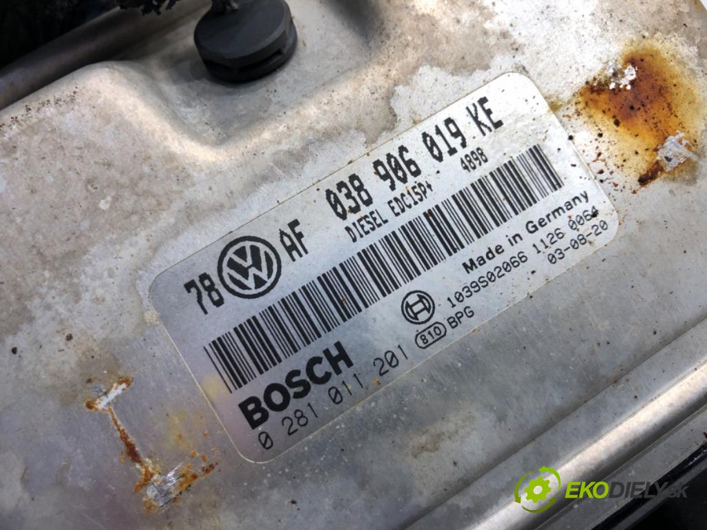 VW PASSAT B5 FL sedan 2003 96 kW 1.9 TDI 1896 riadiaca jednotka Motor 038986019KE (Riadiaca jednotka)
