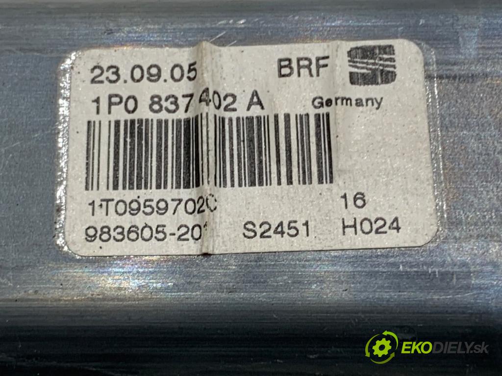 SEAT LEON II liftback 2006 110 kW 2.0 FSI 1984 mechanismus okna pravý přední část 1K0959792H