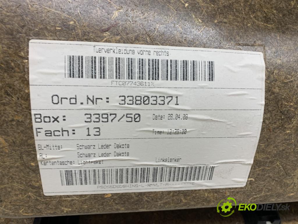 BMW E61 Kombi 2008 130 kW 520 d 1995 čalúnenie Dvere pravy predný