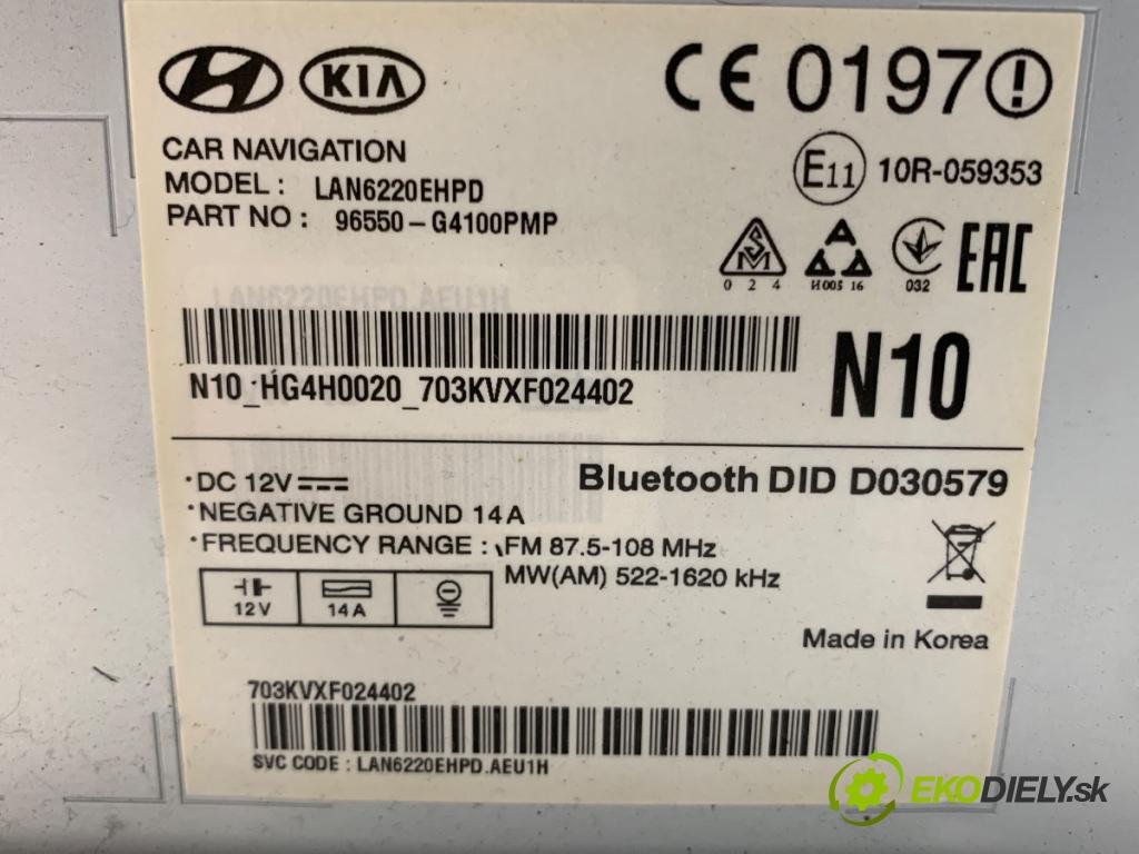 HYUNDAI i30 liftback 2018 88 kW 1.0 T-GDI 998 RADIO 96550-G4100 (Audio zariadenie)