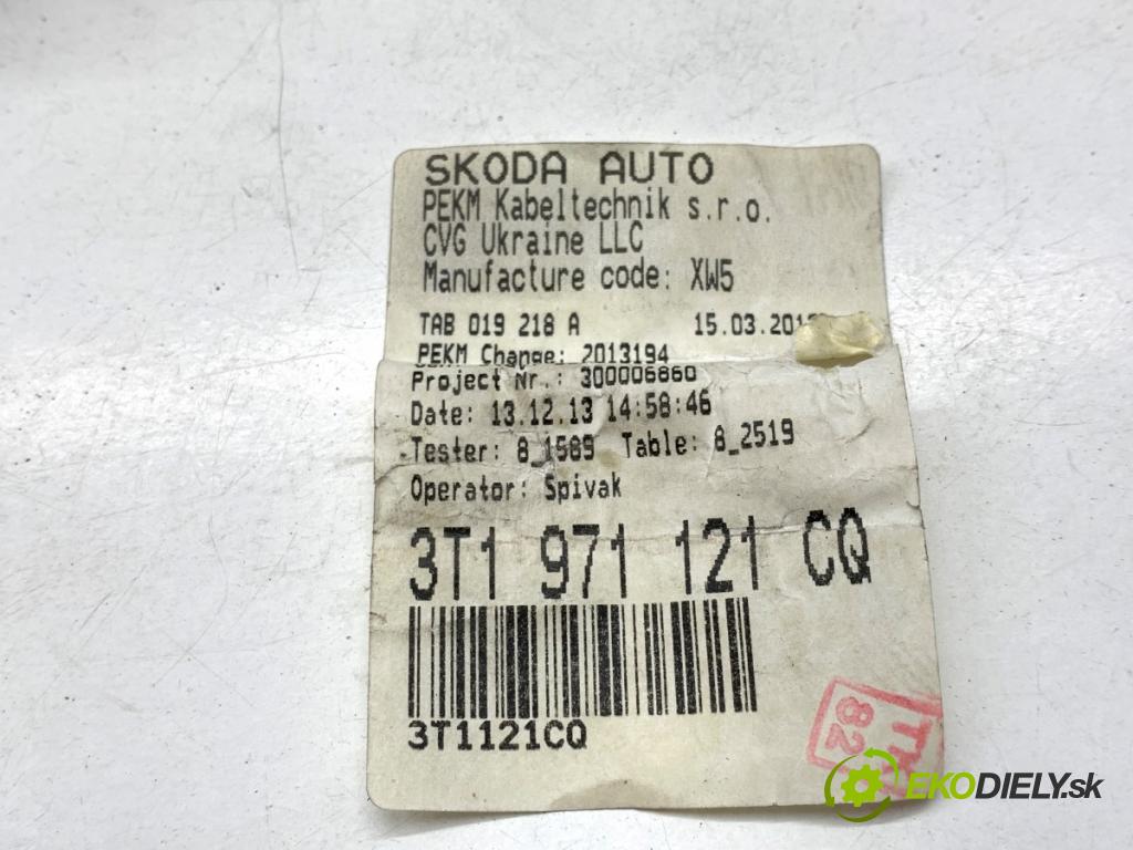 SKODA SUPERB II liftback 2014 103 kW 2.0 TDI 1968 Káblovačka Dvere predný pravy 3T1971121CQ