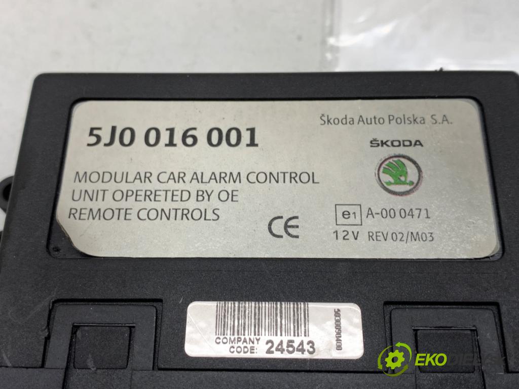 SKODA SUPERB II liftback 2014 103 kW 2.0 TDI 1968 modul alarmu 5J0016001 (Řídící jednotka ostatní)