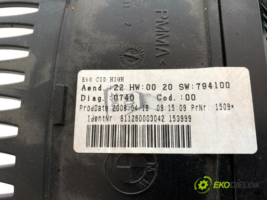 BMW E61 Kombi 2008 130 kW 520 d 1995 Dislpej 9151978 (Prístrojová doska)