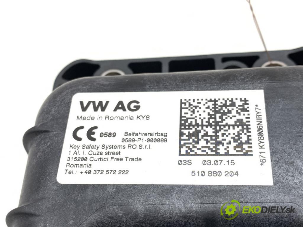 VW GOLF VII Kombi 2015 81 kW 1.6 TDI 1598 AirBag spolujezdce 510880204 (Airbag)