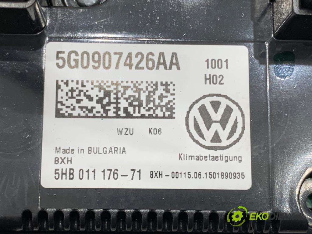 VW GOLF VII Kombi 2015 81 kW 1.6 TDI 1598 Panel ovládania kúrenia 5G0907426AA (Prepínacie páčky pod volantom)