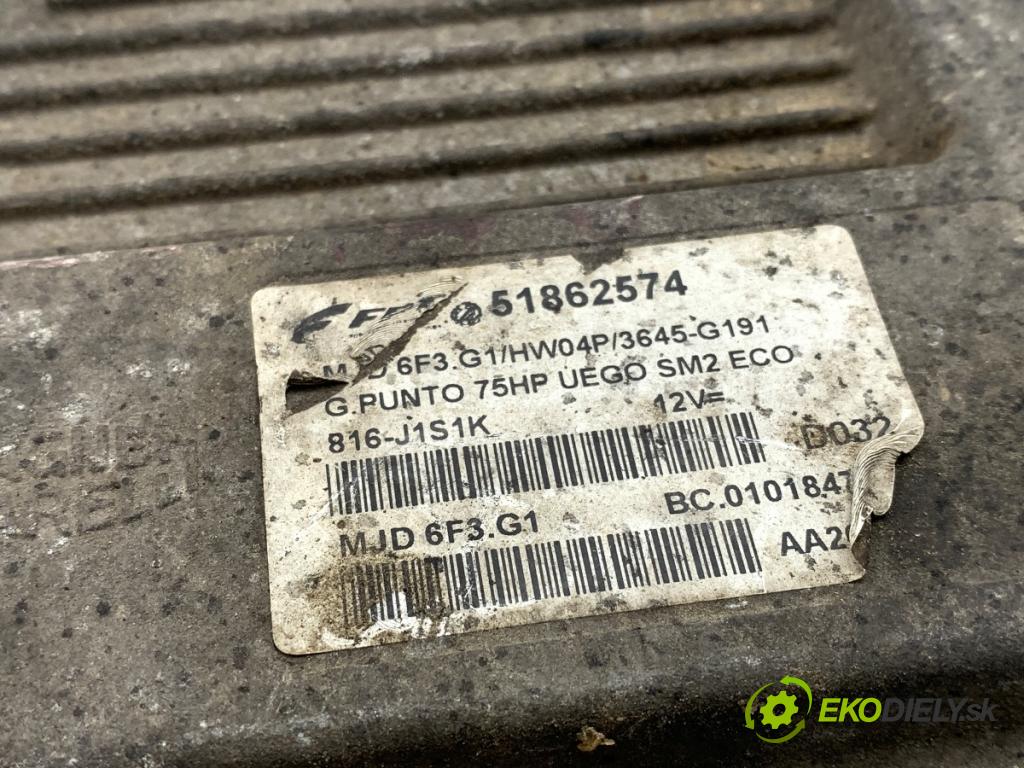 FIAT PUNTO EVO liftback 2010 55 kW 1.3 D Multijet (199AXC1A, 199BXC1A, 199AXT1A, 199BXT1A) 1248 riadiaca jednotka Motor 51862574 (Riadiaca jednotka)