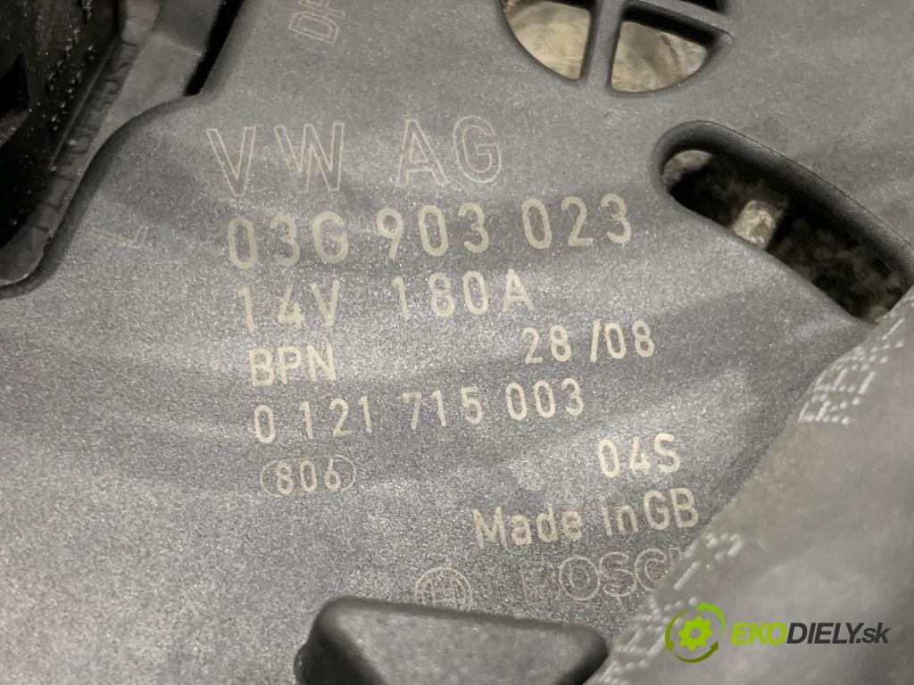 VW PASSAT CC B6 coupe 2008 103 kW 2.0 TDI 1968 Alternátor 03G903023 (Alternátor)