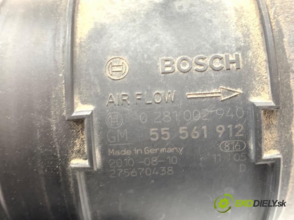 OPEL ASTRA J liftback 2010 81 kW 1.7 CDTI (68) 1686 váha vzduchu 55561912 (Snímač hmotnosti vzduchu)