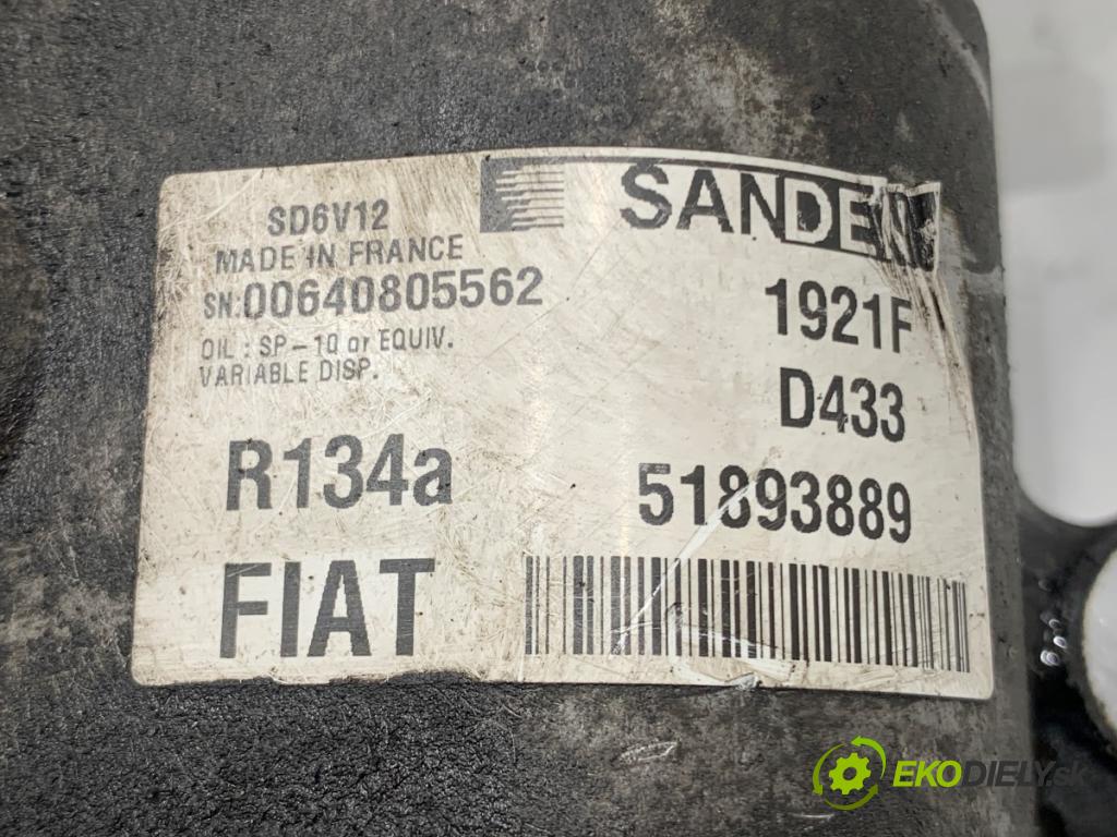 FIAT GRANDE PUNTO liftback 2015 55 kW 1.3 D Multijet 1248 Kompresor klimatizácie 51893889 (Kompresor klimatizácie)