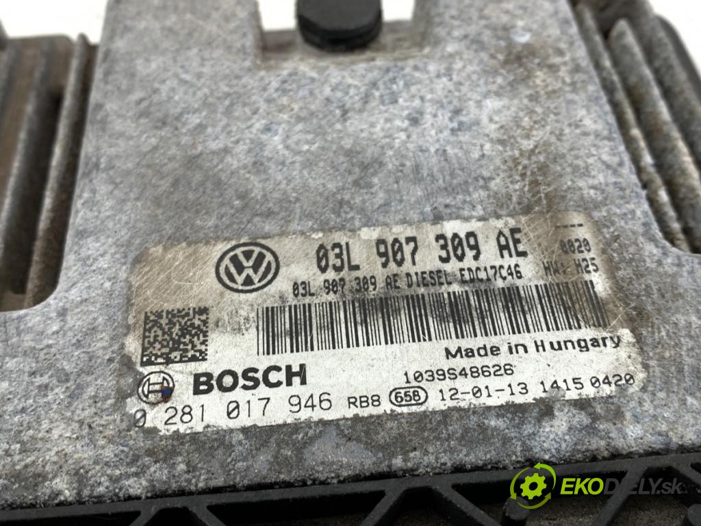 VW PASSAT B7 Kombi 2012 125 kW 2.0 TDI 1968 riadiaca jednotka Motor 03L907309AE (Riadiaca jednotka)