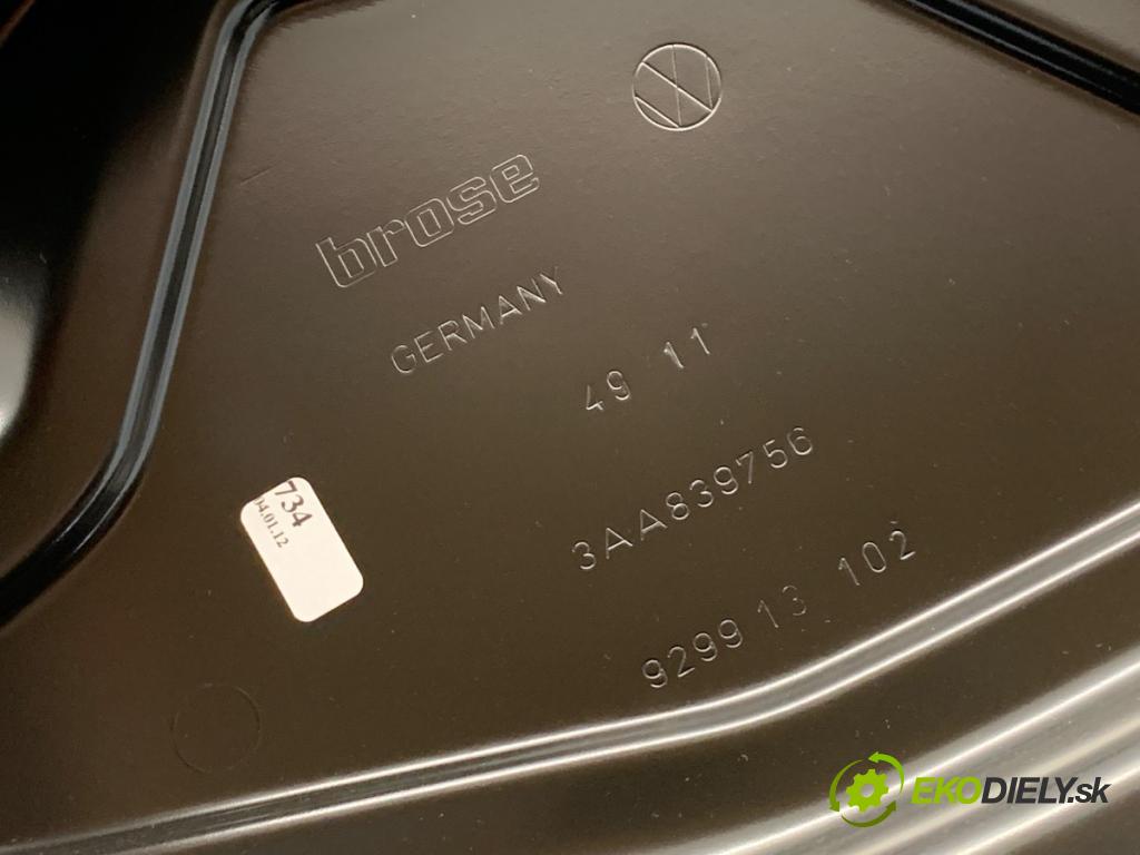 VW PASSAT B7 Kombi 2012 125 kW 2.0 TDI 1968 Mechanizmus okna pravy zad 3AA839756