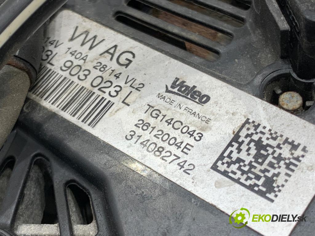 VW GOLF VII liftback 2014 77 kW 1.6 TDI 1598 Alternátor 03L903023L (Alternátor)