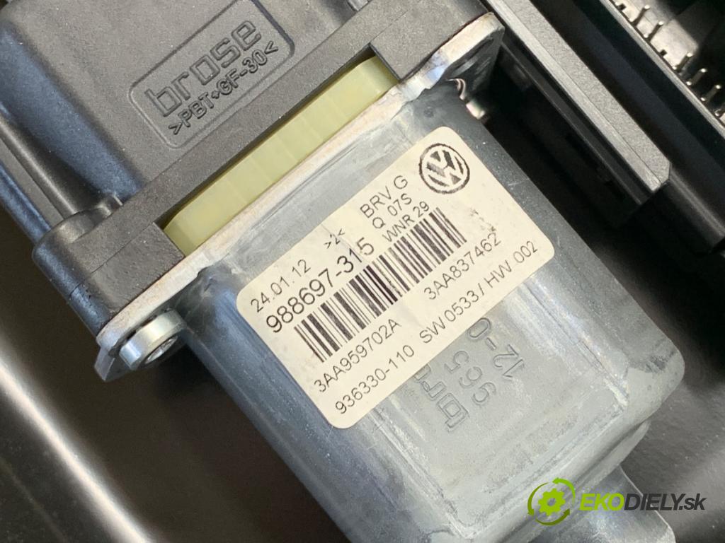 VW PASSAT B7 Kombi 2012 125 kW 2.0 TDI 1968 mechanismus okna pravý přední část 3AA959702A