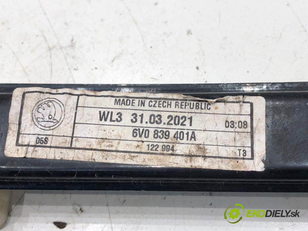 SKODA FABIA III Kombi 2021 70 kW 1.0 TSI 999 mechanismus okna levý zadní část 6V0839401A
