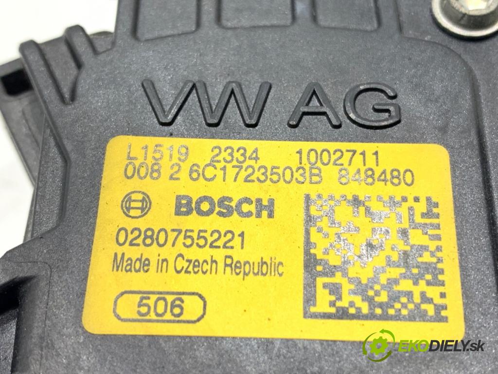 SKODA FABIA III liftback 2015 55 kW 1.0 999 potenciometr plynového pedálu 6C1723503B (Potenciometr plynového pedálu)