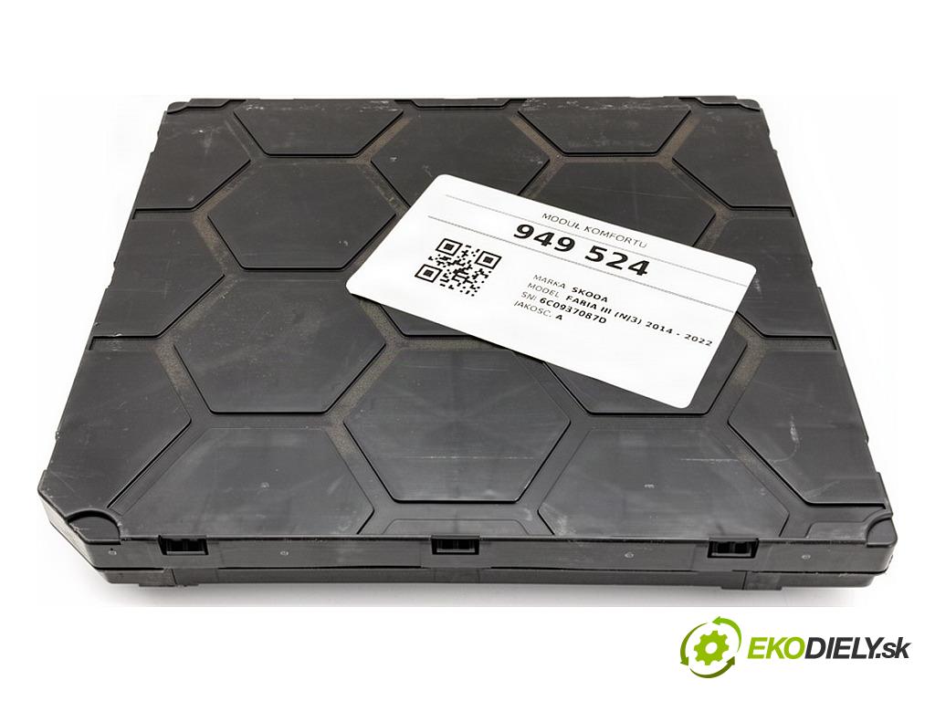 SKODA FABIA III liftback 2016 66 kW 1.2 TSI 1197 modul komfortu 6C0937087D (Komfortní modul)