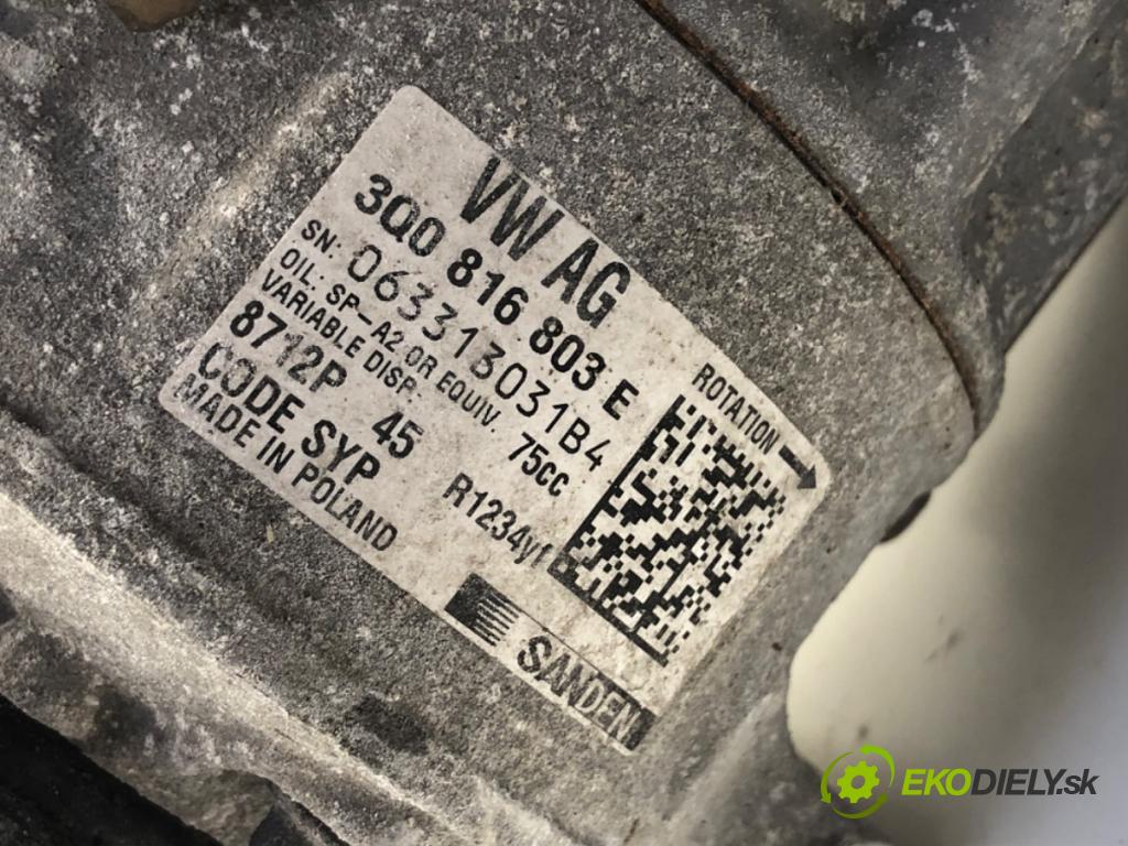 SKODA FABIA III Kombi 2021 70 kW 1.0 TSI 999 kompresor klimatizace 3Q0816803E (Kompresor klimatizace)