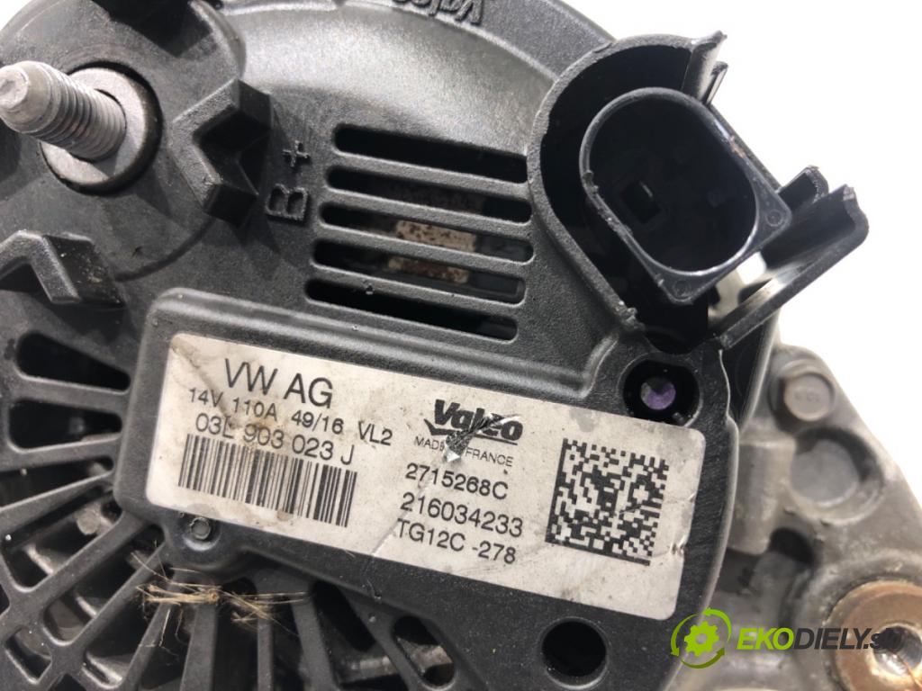 SKODA OCTAVIA III Kombi 2017 81 kW 1.6 TDI 1598 Alternátor 03L903023J (Alternátor)
