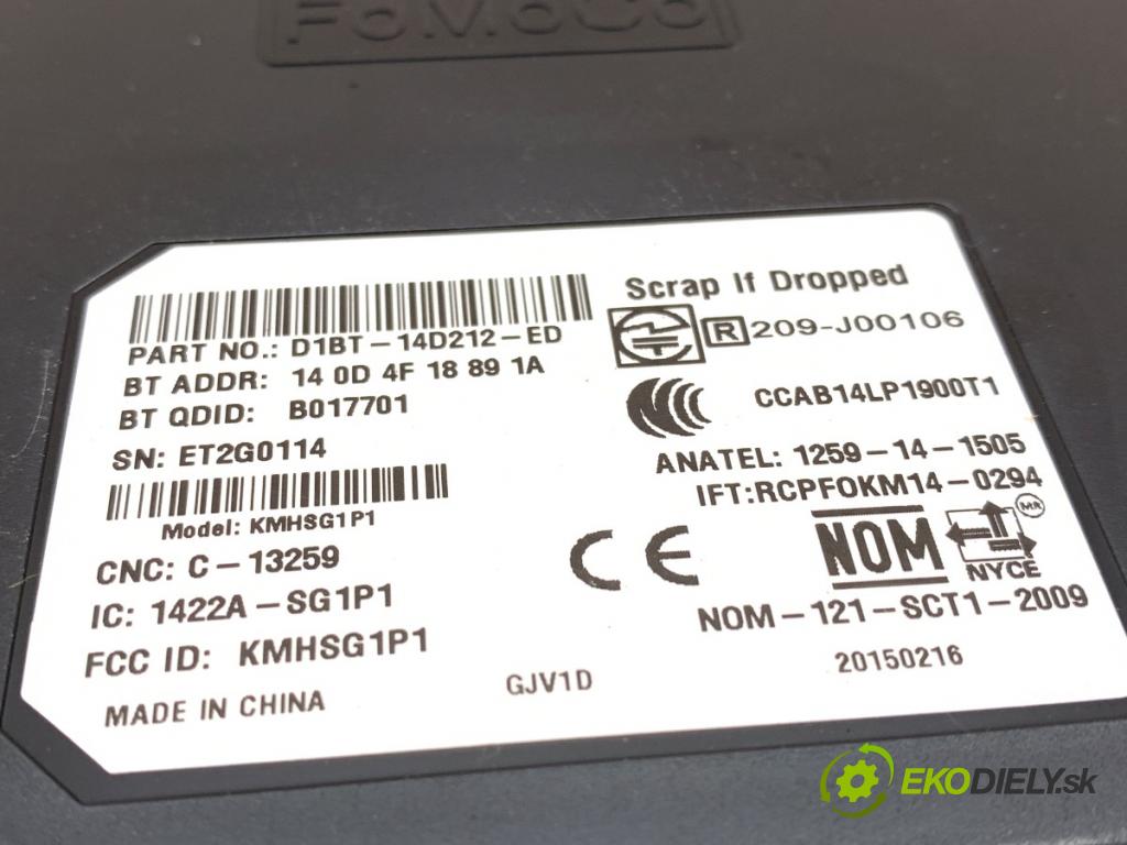 FORD FIESTA MK7 liftback 2015 60 kW 1.25 1242 Modul komfortu D1BT-14D212-ED (Modul komfortu)