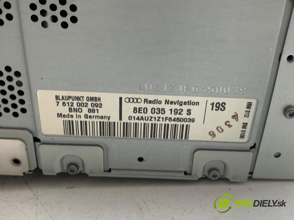 AUDI A4 B7 Kombi 2006 103 kW 2.0 TDI 1968 RADIO 8E0035192S (Audio zařízení)
