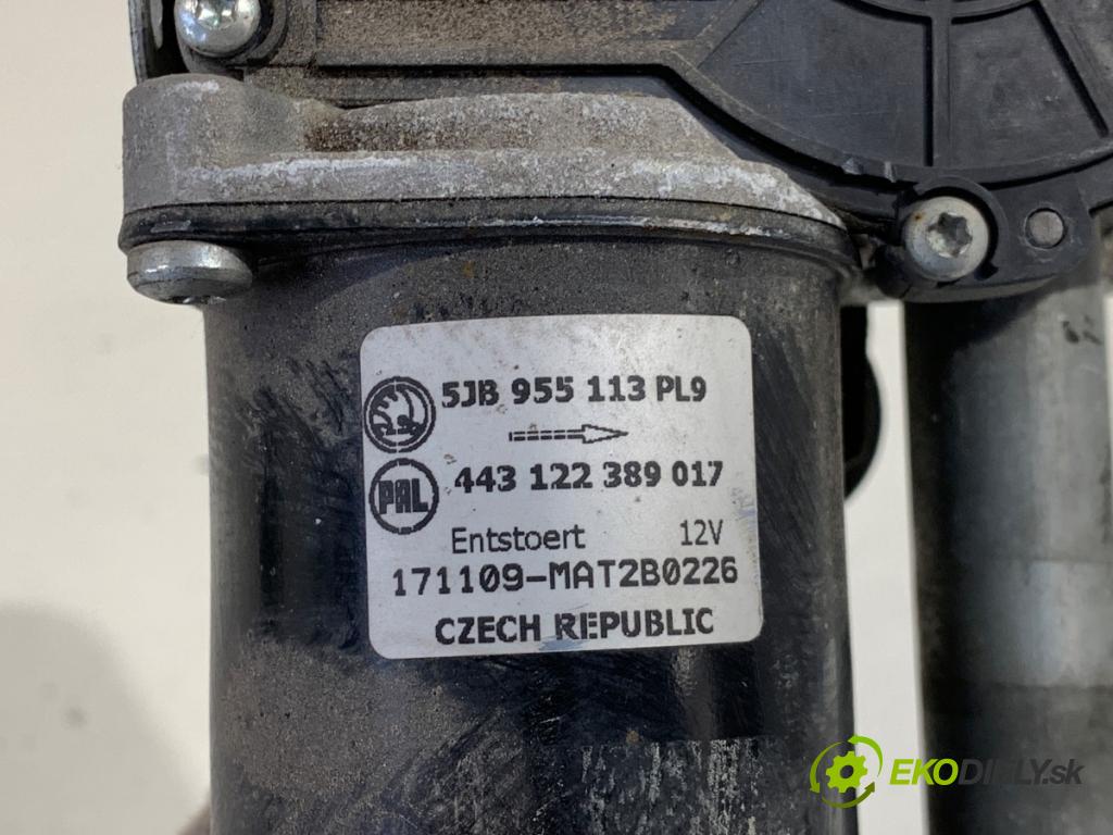 SKODA FABIA III Kombi 2017 77 kW 1.4 TDI 1422 Mechanizmus stieračov predný 5JB955113 (Motorček stieračov predný)