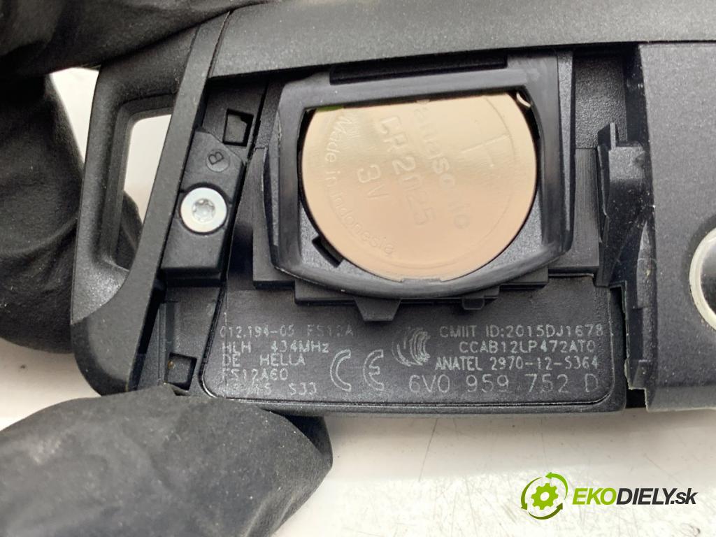 SKODA FABIA III liftback 2015 55 kW 1.0 999 klíč DÁLKOVÝ: 6V0959752D