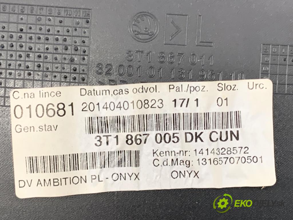 SKODA SUPERB II liftback 2014 92 kW 1.4 TSI 1390 ča dveře levý přední část 3T1867005DK